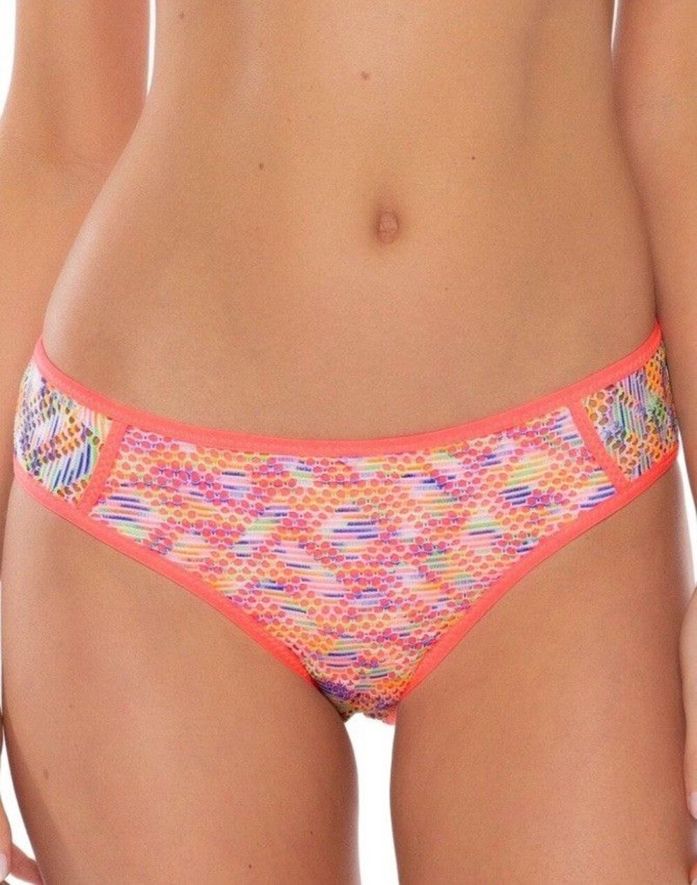 Becca By Rebecca Virtue Reveal Crochet Hipster Bottoms In Coral Crush Sz XS New